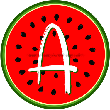 Personalized Watermelon Sign Initial Monogram Decoe-4086-Dh-Custom 18 Wood Round